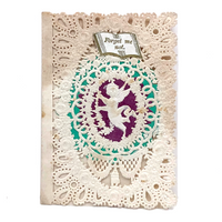 Forget Me Not, Lovely Little Victorian Paper Lace Valentine with Cupid