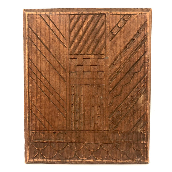 Art Deco-esque Old Pattern Carved Panel (Carver's Sampler)