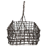 Stunning, Sculptural Old Folk Art Barbed Wire Basket