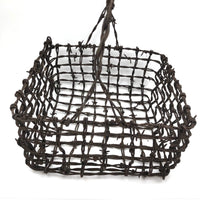 Stunning, Sculptural Old Folk Art Barbed Wire Basket