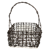 Stunning, Sculptural Old Folk Art Barbed Wire Basket