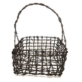 Stunning, Sculptural Old Folk Art Barbed Wire Basket