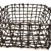 Stunning, Sculptural Old Folk Art Barbed Wire Basket