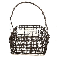 Stunning, Sculptural Old Folk Art Barbed Wire Basket