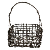 Stunning, Sculptural Old Folk Art Barbed Wire Basket