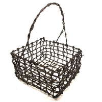 Stunning, Sculptural Old Folk Art Barbed Wire Basket