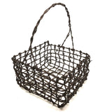 Stunning, Sculptural Old Folk Art Barbed Wire Basket