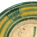 Radiant Old Mexican Folk Pottery Bowl in Yellow and Green