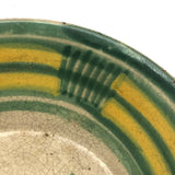 Radiant Old Mexican Folk Pottery Bowl in Yellow and Green