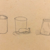 Charming Pair of 1899 Drawings: Mouse with Vessels + Mouse in Mousetrap!