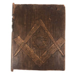 Fabulous Antique Hand-carved Bible with Inlaid Masonic Square and Compass