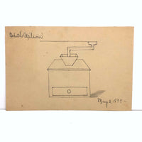 Charming Pair of 1899 Drawings: Mouse with Vessels + Mouse in Mousetrap!