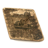 Curious 19th Century Papered Box with Interior Lion Engraving and Signed Japanese Paper Underside