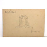 Charming Pair of 1899 Drawings: Mouse with Vessels + Mouse in Mousetrap!