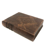 Fabulous Antique Hand-carved Bible with Inlaid Masonic Square and Compass