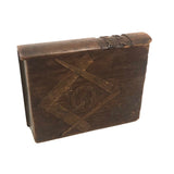 Fabulous Antique Hand-carved Bible with Inlaid Masonic Square and Compass