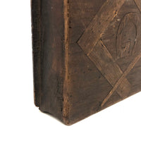 Fabulous Antique Hand-carved Bible with Inlaid Masonic Square and Compass