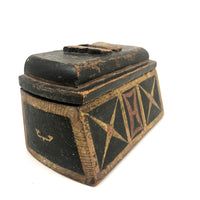 Wonderful 19th C. Carved Out Box with Butterfly and Original Paint Decoration