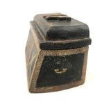 Wonderful 19th C. Carved Out Box with Butterfly and Original Paint Decoration