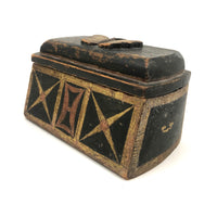 Wonderful 19th C. Carved Out Box with Butterfly and Original Paint Decoration