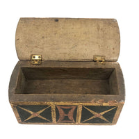 Wonderful 19th C. Carved Out Box with Butterfly and Original Paint Decoration