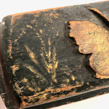 Wonderful 19th C. Carved Out Box with Butterfly and Original Paint Decoration