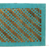 Teal and Gold Signed Antique Paper Weave