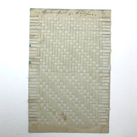 Teal and Gold Signed Antique Paper Weave