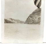 SOLD Super Painterly Photo of Flag and Shore Printed from Aboard the Canadian Pacific Duchess