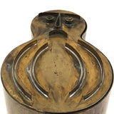 SOLD Curious Frowning Face Brass (Leather? Cookie?) Press