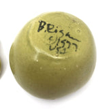 1977 Signed Studio Pottery Green Apple (of my eye) Box