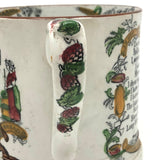 Long Life and Success to the Farmer, c. 1830s Excellent Condition Handpainted Transferware Mug