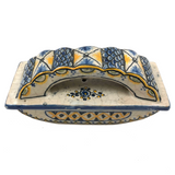 Lovely 19th Century Hand-painted French Faience Blotter in Blue and Yellow