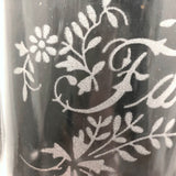 Mother + Father, Perfect Pair of Early 20th Century Stencil Etched Blown Glass Tumblers