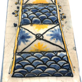 Lovely 19th Century Hand-painted French Faience Blotter in Blue and Yellow