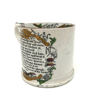 Long Life and Success to the Farmer, c. 1830s Excellent Condition Handpainted Transferware Mug