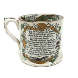 Long Life and Success to the Farmer, c. 1830s Excellent Condition Handpainted Transferware Mug