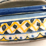 Lovely 19th Century Hand-painted French Faience Blotter in Blue and Yellow