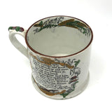 Long Life and Success to the Farmer, c. 1830s Excellent Condition Handpainted Transferware Mug