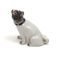 Meissen-esque Hand-painted Porcelain Pug