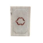 19th C. Carved Marble Folk Art Miniature Book with Red Painted Florishes