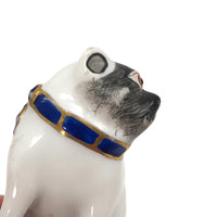 Meissen-esque Hand-painted Porcelain Pug