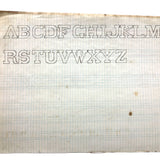 Section of 19th C. Penmanship Notebook with Block Letter  and Calligraphic Alphabets