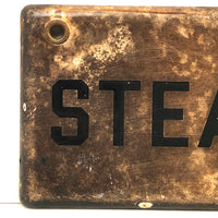 STEAM, Old Enamel Painted Sign