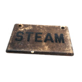 STEAM, Old Enamel Painted Sign