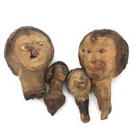 Fabulous Group of Four Carved Burl Women's Heads