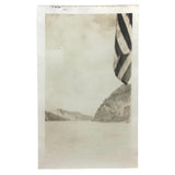 SOLD Super Painterly Photo of Flag and Shore Printed from Aboard the Canadian Pacific Duchess