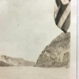 SOLD Super Painterly Photo of Flag and Shore Printed from Aboard the Canadian Pacific Duchess