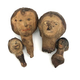 Fabulous Group of Four Carved Burl Women's Heads