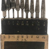 F.T Woodbury's Excellent Box of WB Drill Bits